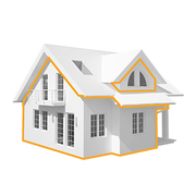 Facade for a family house